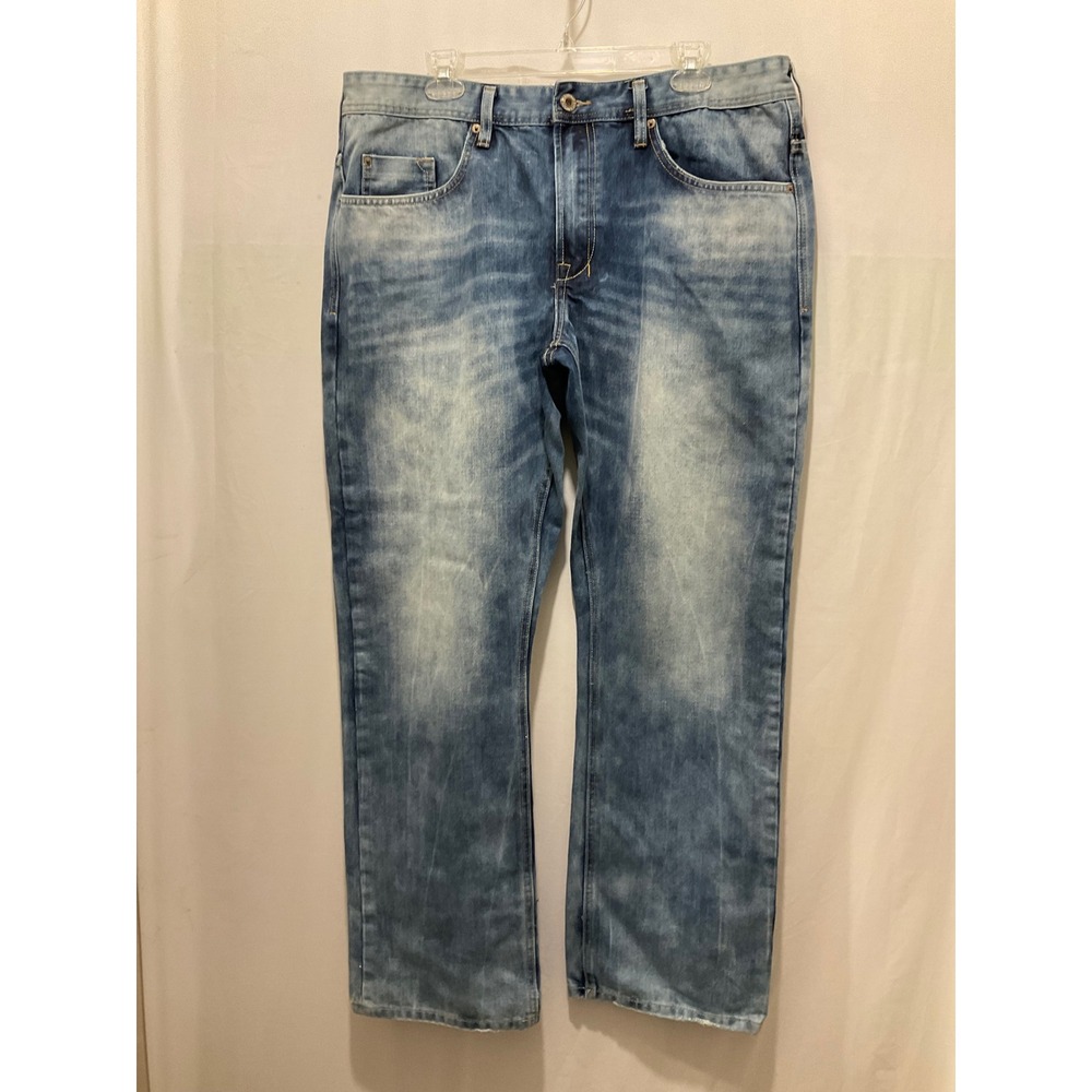 Buffalo David‎ Bitton Six Straight Leg Jeans Mens Blue Light Wash Denim 38 / 32